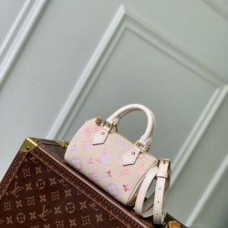 Replica qualità specchio LV M25591 Borsa Nano Speedy in delicati colori da sogno