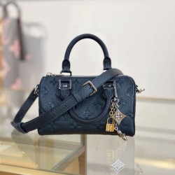 Replica qualità specchio Louis Vuitton Nano Speedy Handbag M26510 Blu scuro