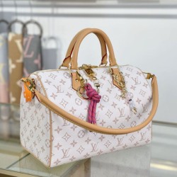Replica qualità specchio Louis Vuitton Speedy Soft 30 Lucky Bag M15108 Bianco bicolore