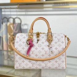 Replica qualità specchio Louis Vuitton Speedy Soft 30 Lucky Bag M15108 Bianco bicolore