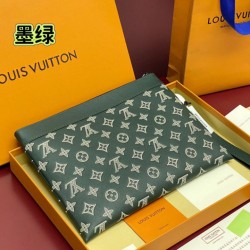 Replica qualità specchio LV Pochette Pochette da viaggio M81570 Verde