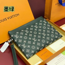 Replica qualità specchio LV Pochette Pochette da viaggio M81570 Verde