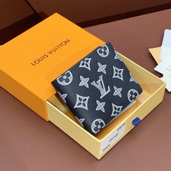 Replica qualità specchio LV Portafogli multipli M61695 Blu