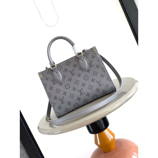 Replica LV Mini borsa tote Onthego m45653 m12465 grigio Imitazioni Replica qualità specchio LV Mini borsa tote Onthego m45653 m12465 grigio
