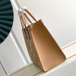 Replica LV Mini borsa tote Onthego MM M45495 M45595 Marrone Imitazioni Replica qualità specchio LV Mini borsa tote Onthego MM M45495 M45595 Marrone