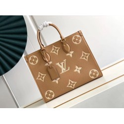 LV Mini borsa tote Onthego MM M45495 M45595 Marrone