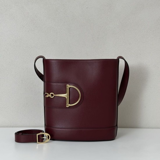 Replica qualità specchio Gucci 833660 Borsa a secchiello piccola Bordeaux