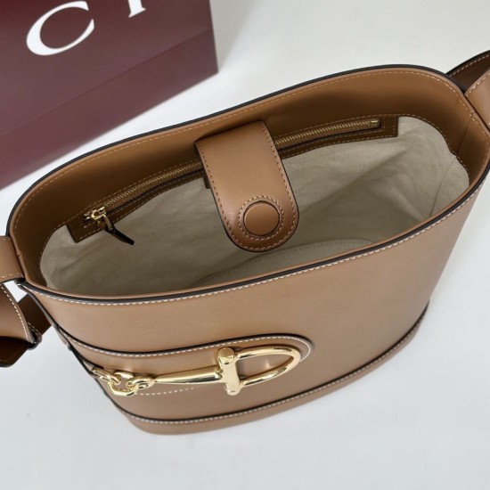 Replica qualità specchio Gucci 833660 Borsa a secchiello piccola Marrone
