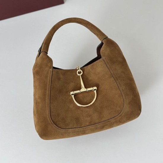Replica Borsa a mano media Gucci Softbit in pelle scamosciata 837467 Marrone Imitazioni Replica qualità specchio Borsa a mano media Gucci Softbit in pelle scamosciata 837467 Marrone