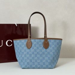 Bora Pari all'originale replica tote piccola Gucci Totissima 820496 blu jeans
