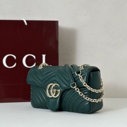 Replica qualità specchio Borsa  1:1 a tracolla media Gucci GG Marmont 837267 verde