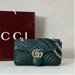 Replica qualità specchio Borsa  1:1 a tracolla media Gucci GG Marmont 837267 verde