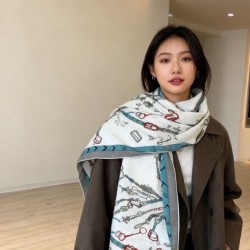 Replica qualità specchio Sciarpa reversibile Hermès in cashmere con motivo a cavallo che salta 140