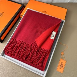 Replica Scialle reversibile classico in cashmere bicolore Hermès 70 x 200 Rosso Imitazioni Replica qualità specchio Scialle reversibile classico in cashmere bicolore Hermès 70 x 200 Rosso