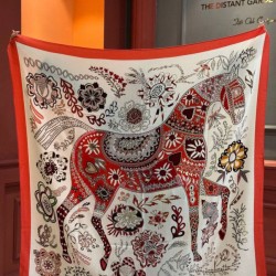 Replica qualità specchio Pari all'originale replica Sciarpa quadrata reversibile in velluto colorato Hermès 140 cm Rosso