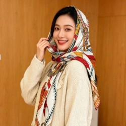 Replica qualità specchio Foulard quadrato in velluto intrecciato a mano Hermès, 140 arancione