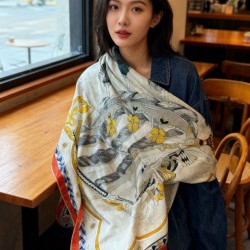 Replica qualità specchio Foulard quadrato in velluto double face tinta unita Hermès Sweet Saddleware, 140 arancione