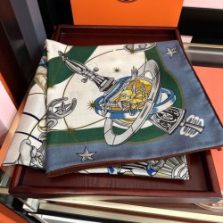Replica qualità specchio Qualità superiore replica Sciarpa in seta Hermès Starry Night Chorus e fazzoletto quadrato in cashmere 140 04