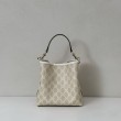 Borsa a secchiello piccola Gucci GG Emblem 815118 Bianca