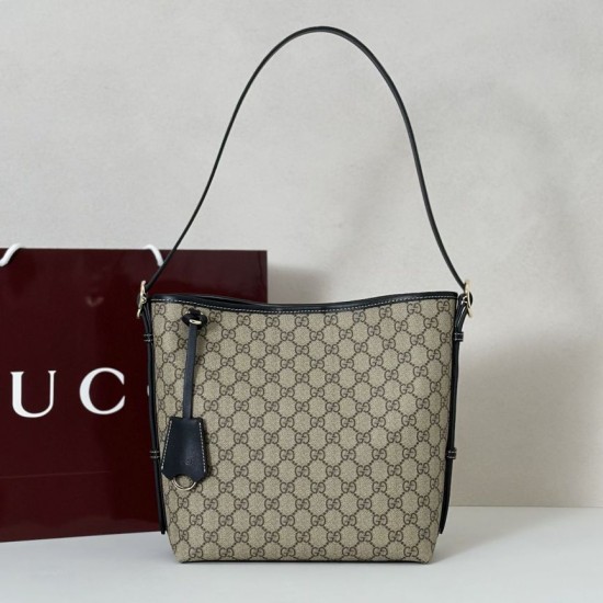 Replica Perfetta a tracolla piccola Gucci GG Emblem 848881 GG Nero