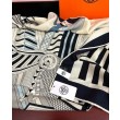 Fazzoletto Hermès in cashmere e seta Ondsdemarch 140 nero