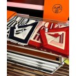 Fazzoletto Hermès in cashmere e seta Ondsdemarch 140 rosso