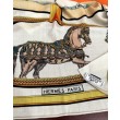 Alta gamma replica Fazzoletto reversibile in seta e cashmere Hermès 135 Beige