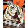 Alta gamma replica Fazzoletto reversibile in seta e cashmere Hermès 135 Beige