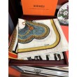 Alta gamma replica Fazzoletto reversibile in seta e cashmere Hermès 135 Beige