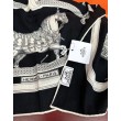 Fazzoletto reversibile in seta e cashmere Hermès 135 Nero