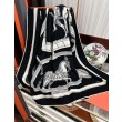 Fazzoletto reversibile in seta e cashmere Hermès 135 Nero