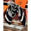 Fazzoletto reversibile in seta e cashmere Hermès 135 Nero