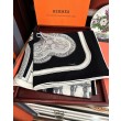 Fazzoletto reversibile in seta e cashmere Hermès 135 Nero