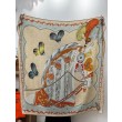 Foulard quadrato in velluto double face tinta unita Hermès Sweet Saddleware, 140 albicocca