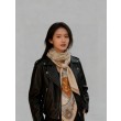 Foulard quadrato in velluto double face tinta unita Hermès Sweet Saddleware, 140 albicocca