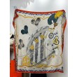 Foulard quadrato in velluto double face tinta unita Hermès Sweet Saddleware, 140 arancione