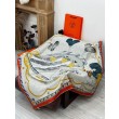 Foulard quadrato in velluto double face tinta unita Hermès Sweet Saddleware, 140 arancione