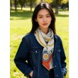 Foulard quadrato in velluto double face tinta unita Hermès Sweet Saddleware, 140 arancione