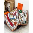 Foulard quadrato in velluto intrecciato a mano Hermès, 140 arancione