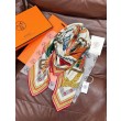 Foulard quadrato in velluto intrecciato a mano Hermès, 140 arancione