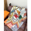 Foulard quadrato in velluto intrecciato a mano Hermès, 140 arancione
