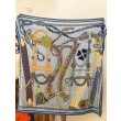 Alta gamma replica Foulard quadrato in velluto intrecciato a mano Hermès, 140 blu