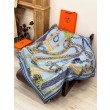 Alta gamma replica Foulard quadrato in velluto intrecciato a mano Hermès, 140 blu