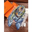 Alta gamma replica Foulard quadrato in velluto intrecciato a mano Hermès, 140 blu