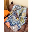 Alta gamma replica Foulard quadrato in velluto intrecciato a mano Hermès, 140 blu