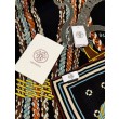 Foulard quadrato in velluto intrecciato a mano Hermès, 140 nero