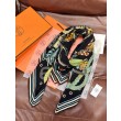 Foulard quadrato in velluto intrecciato a mano Hermès, 140 nero