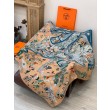 Qualità superiore replica Hermès Equestrian Academy Scialle in velluto reversibile 140 Blu