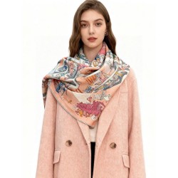 Alta gamma replica Hermès Equestrian Academy Scialle in velluto reversibile 140 Rosa