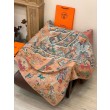 Alta gamma replica Hermès Equestrian Academy Scialle in velluto reversibile 140 Rosa